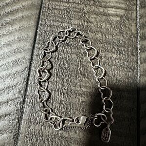 Elegant Silver Heart Chain Bracelet